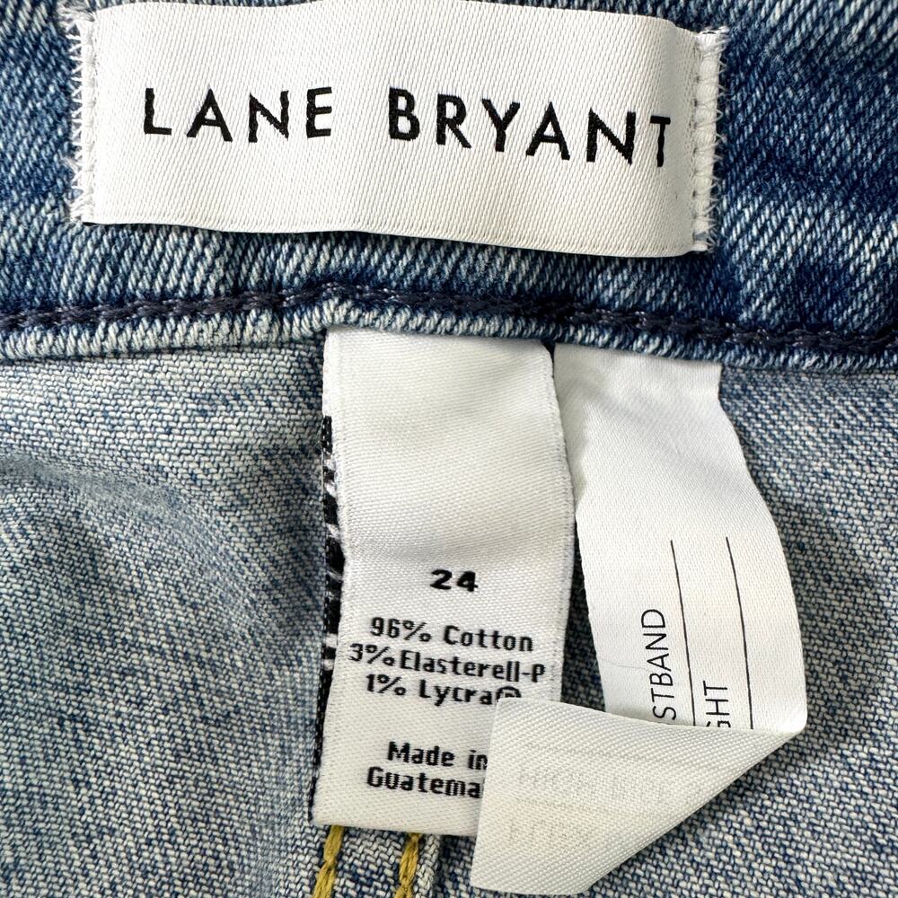 Lane Bryant High Rise Straight Jeans Size 24 Flex Magic Waistband Jeweled Blue - Picture 3 of 9